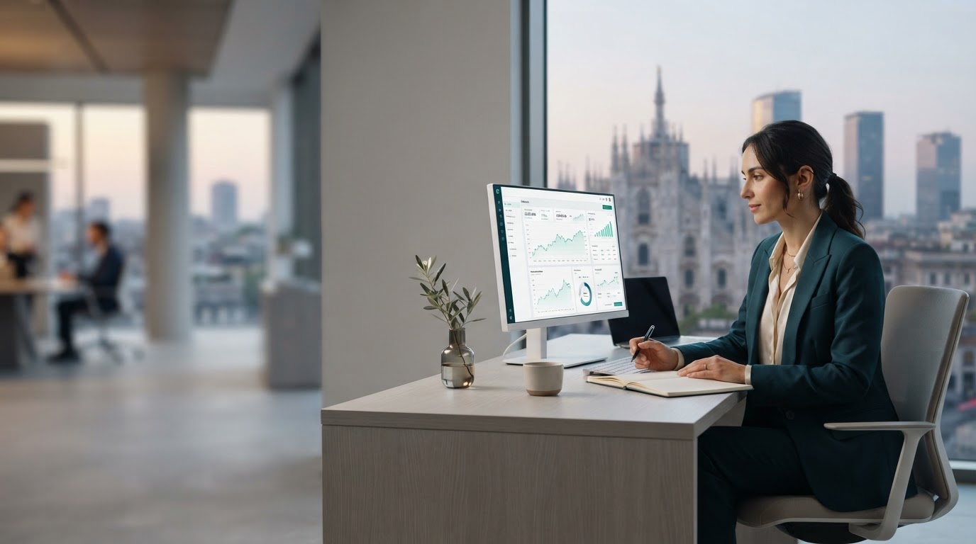 Mirelvo Tarexin: interfaccia dashboard con curva di crescita e livelli di stop-loss evidenziati